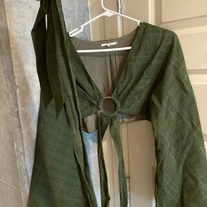 Green Bell Bottom Sleeve Ring Top